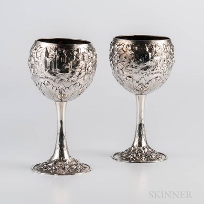 Two S. Kirk & Son .917 Silver Goblets