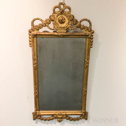 Continental Neoclassical Carved and Gilt Mirror