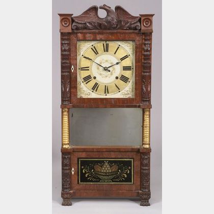 Classical Mahogany Carved Triple Decker Clock