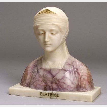 Alabaster and Marble Bust of Beatrice