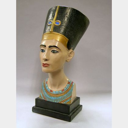 Painted Plaster Bust of Nefertiti. 