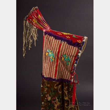 Central Plains Quilled and Beaded Hide Cradle