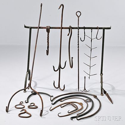 Group of Wrought Iron Hearth Hardware