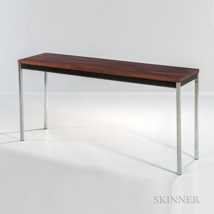 Rosewood Console with Chrome Legs 