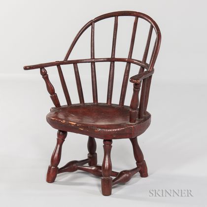 Child's Red-painted Sack-back Windsor Chair