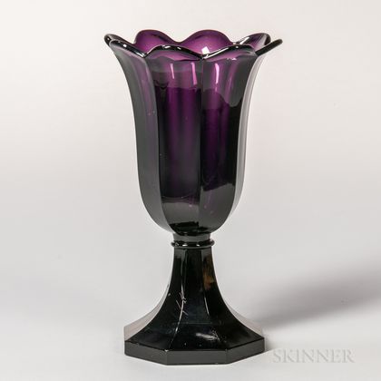 Amethyst Pressed Glass Tulip Vase