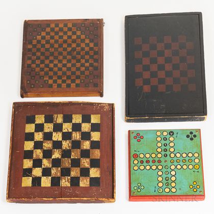 Four Painted Game Boards