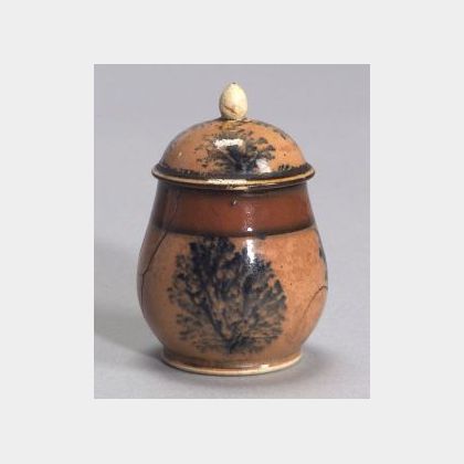 Small Mochaware Jar with Cover