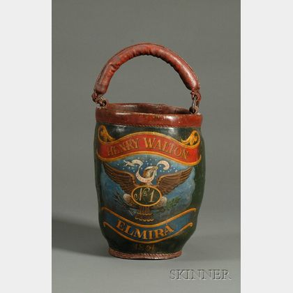 "Henry Walton" Paint-decorated Leather Fire Bucket
