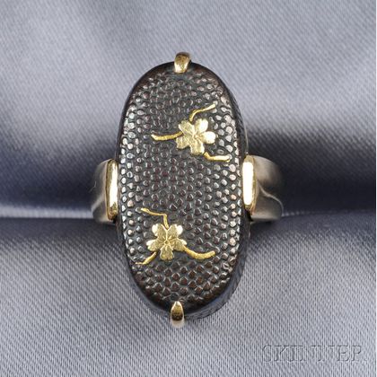 18kt Gold and Shakudo Ring, Gump's