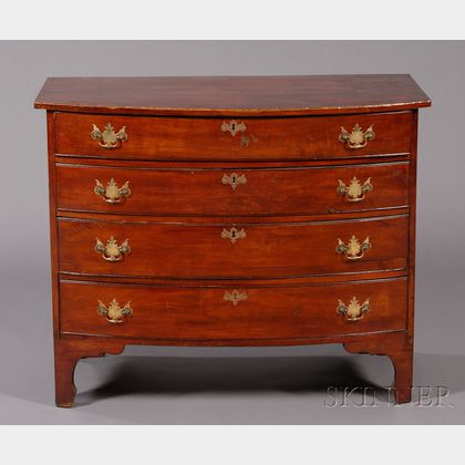 Federal Applewood Swelled Chest of Four Drawers