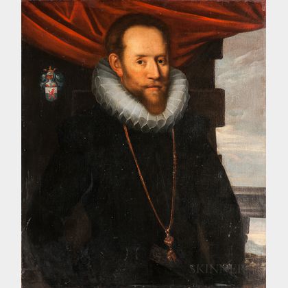 Manner of Marcus Geeraerts the Younger (Flemish 1561-1635) Man in a Ruff, Said to be Thomas Cecil, First Earl of Exeter, K.G.
