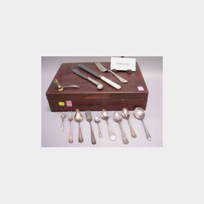 Fifty-nine Pieces of Assorted Sterling Silver and Plated Flatware