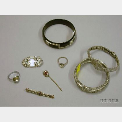 Group of Paste Inset Estate Jewelry