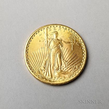 1928 $20 St. Gaudens Double Eagle Gold Coin. Estimate $1,000-1,200
