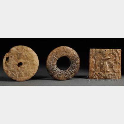 Three Archaic-style Hardstone Items