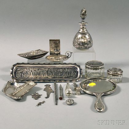 Group of Assorted Sterling Silver and Silver-plated Desk and Dresser Items