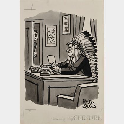 New Yorker Cartoon, Peter Arno (1904-1968) Original Artwork, 1965, Morning Chief