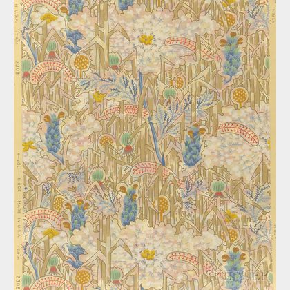 After Charles Ephraim Burchfield (American, 1893-1967),Thirty-seven Wallpaper Samples (36 flat and one roll) for M.H. Birge and Sons, 