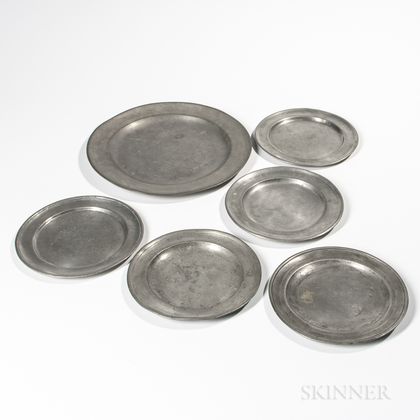 Six American Pewter Plates