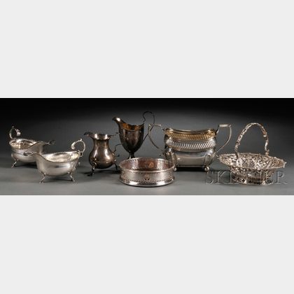 Seven Pieces of Assorted English Silver