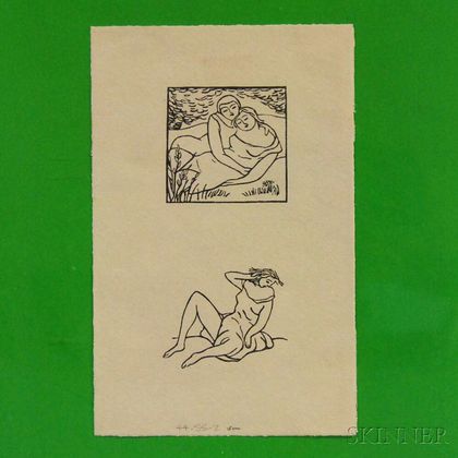 Aristide Maillol (French, 1861-1944) Two Impressions on a Single Sheet, from Virgil's The Georgics