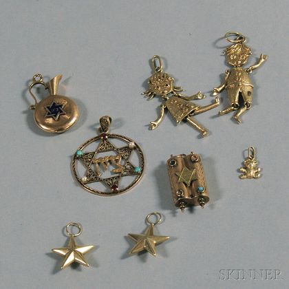 Eight Assorted Gold Charms