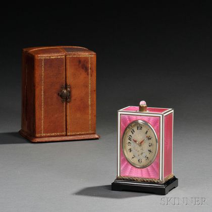 Tiffany & Co. Minute-repeating Enamel and Silver Carriage Clock