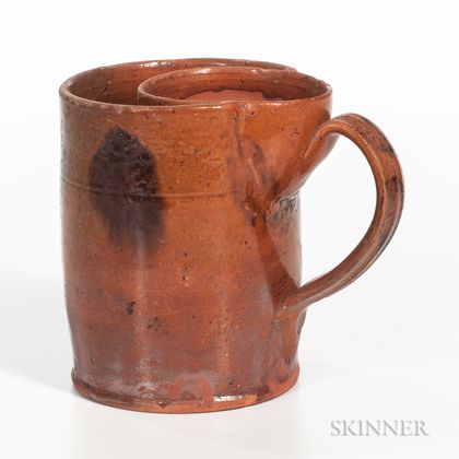 Glazed Redware Shaving Mug