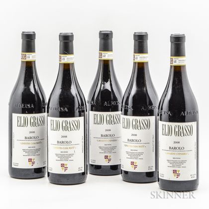 Elio Grasso Barolo Ginestra Casa Mate 2008, 5 bottles 
