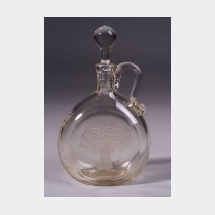 Colorless Blown Glass Rye Whiskey Decanter