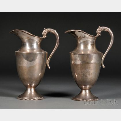 Pair of Mexican .925 Silver Water Pitchers