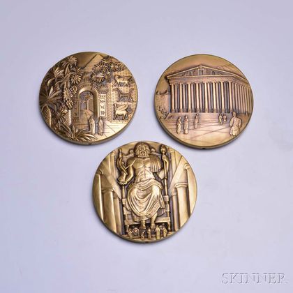 Six Medallic Art Co. Ancient Wonders of the World Bronze Calendar Medals