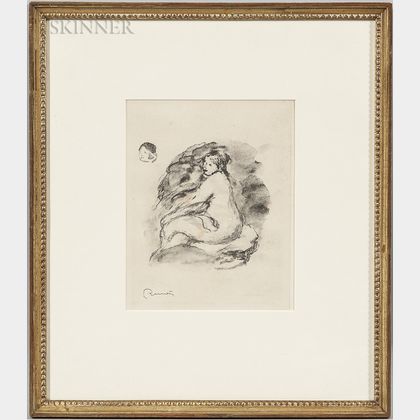 Pierre-Auguste Renoir (French, 1841-1919) Étude de femme nue, assise, variante