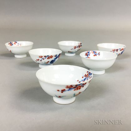 Set of Six Miniature Kakiemon-style Wine Cups