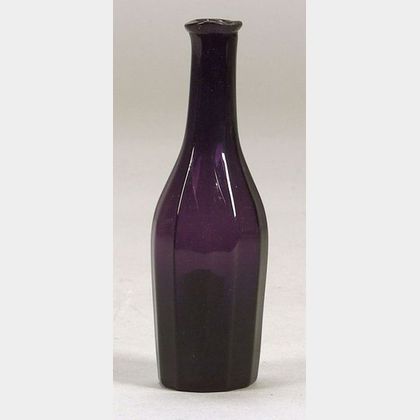 Dark Amethyst Blown-Molded Glass Cologne Bottle