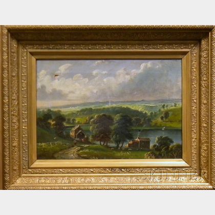 Daniel Charles Grose (American, 1838-1900) Landscape, Possibly the Hudson River Valley.