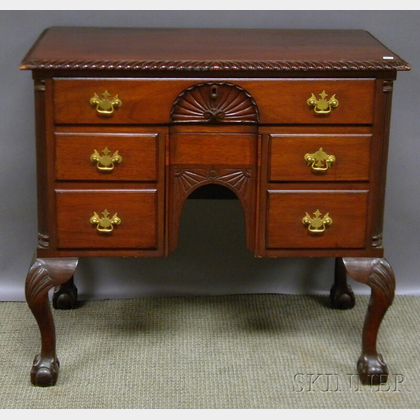 Chippendale-style Carved Mahogany Dressing Table. 