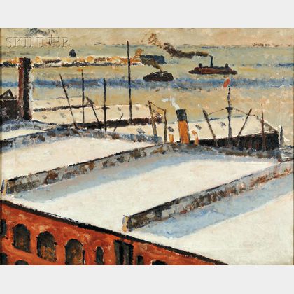 Manner of Albert Marquet (French, 1875-1947) Port View in Winter