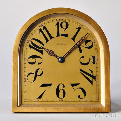 Tiffany Brass Desk Timepiece