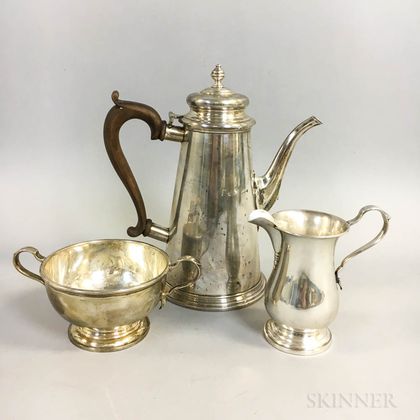Three Pieces of Sterling Silver Coffee Ware