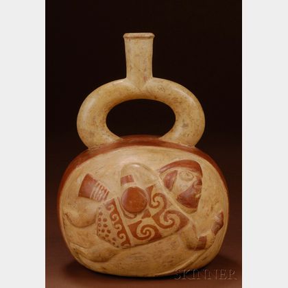 Pre-Columbian Painted Stirrup Spout Vessel