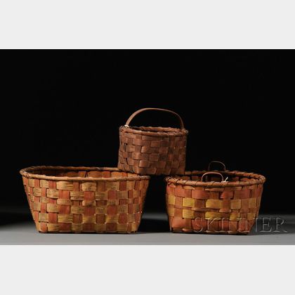 Three Northeast Splint Baskets