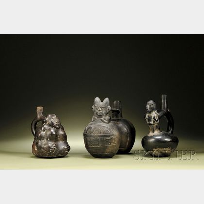 Three Pre-Columbian Blackware Vessels