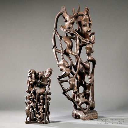 Two Carved African Sculptures 