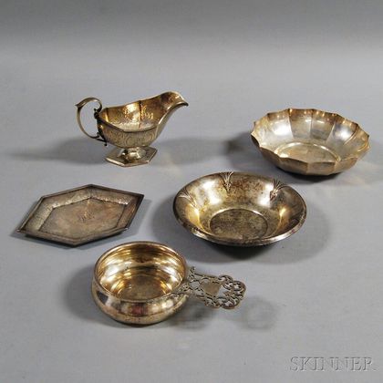 Five Pieces of Sterling Silver Tableware