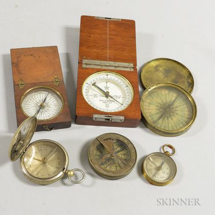 Six Pocket Compasses