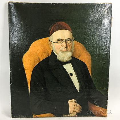 Continental School, 19th Century Gentleman with Spectacles and Fez