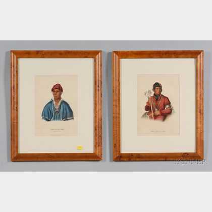 Six Framed McKenney and Hall Hand Colored Lithographs of Native Americans