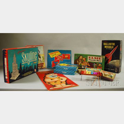 Eleven Vintage Puzzles and Toys